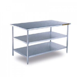 STAINLESS STEEL WORKTABLE WITH 2 TIER UNDERSHELF